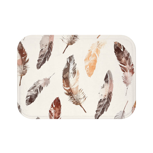 Boho Feather Bath Mat | Bath Mats | Bath, Bathroom, Home & Living, Indoor, Sublimation | Prints with Passion