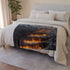 Lava Staircase in Frozen Jungle Plush Fleece Throw Blanket