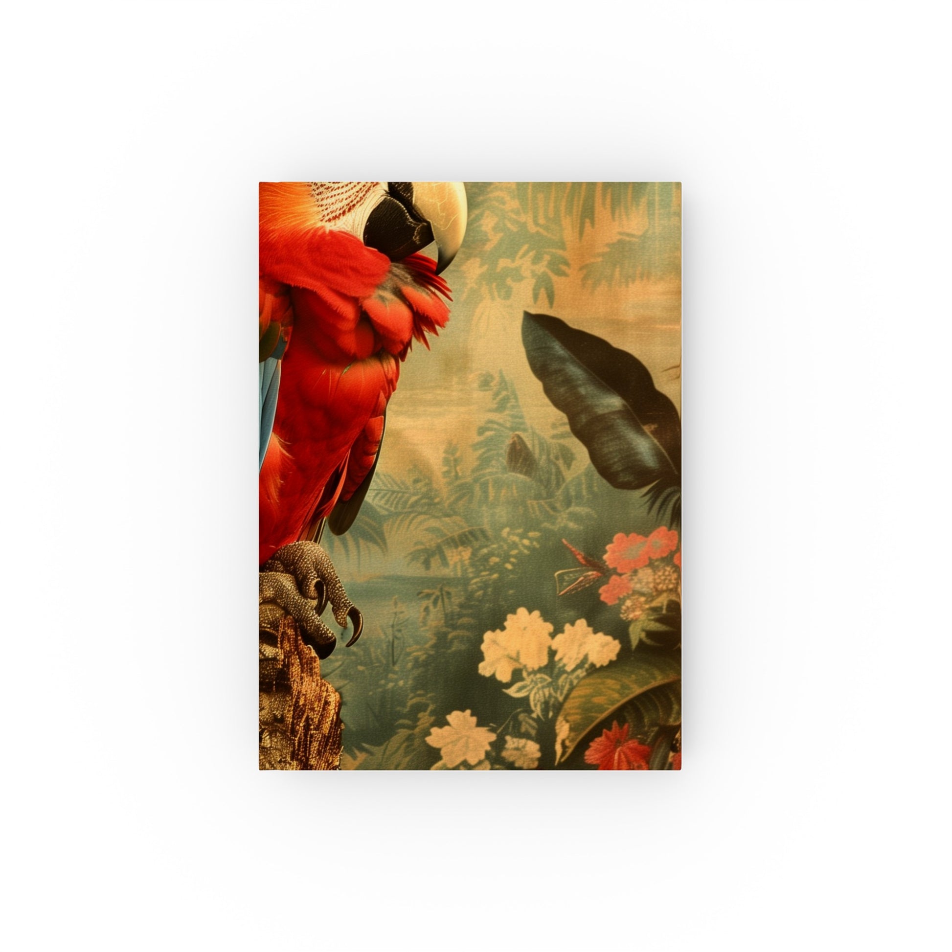 Tropical Parrot Journal with Feathers & Foliage - Colorful, Stylish, High-Quality | Perfect Gift