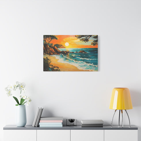 Corsica Mediterranean Sunset Coastline — Canvas Wall Art — Product Detail View 7