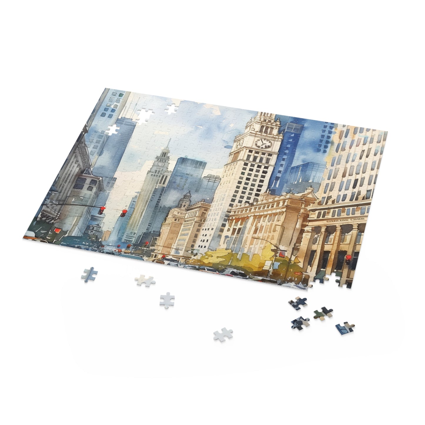 Chicago City Watercolor Jigsaw Puzzle