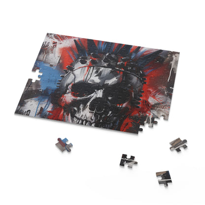 "Edgy Punk Rock Skull Jigsaw Puzzle - Perfect for Alternative Music Fans"