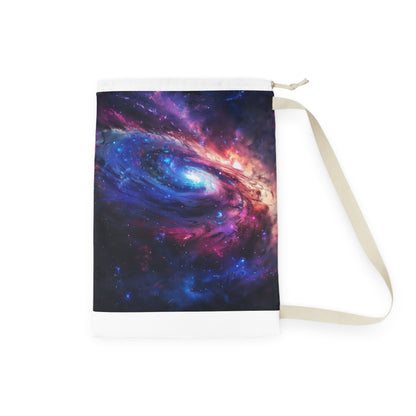 "Vibrant Neon Galaxy Laundry Bag with Cosmic Patterns for Out of this World Laundry Day"