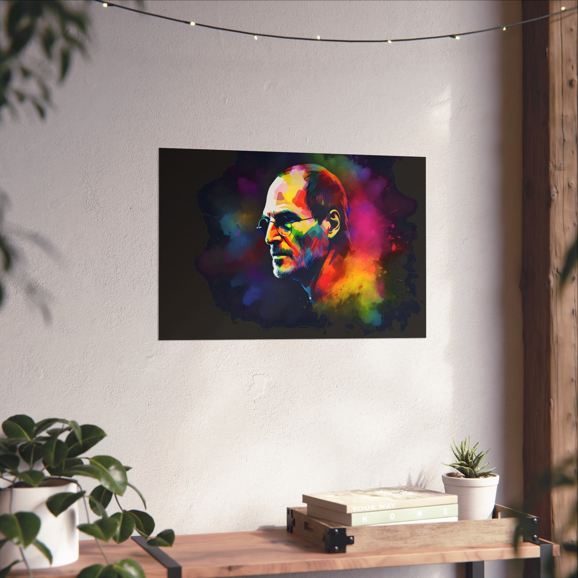 let the colors ignite your imagination and inspire you to embrace your own creativity. This poster is a celebration of the transformative power of technology and the legacy of one of the most influential figures of our time.