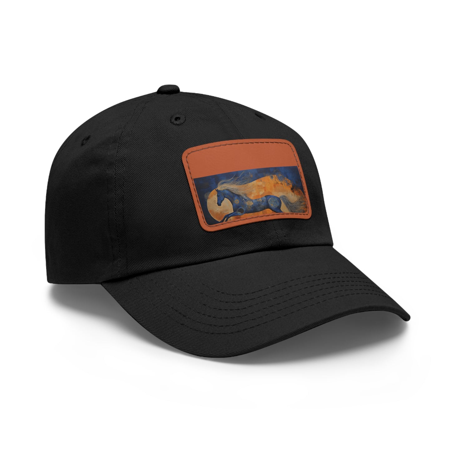 Gallop Through Abstract Art: Horsefull Body Textured Baseball Cap