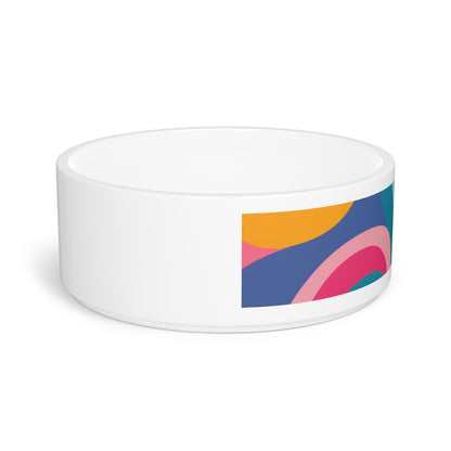 Retro Waves Pet Bowl: Vibrant & Seamless