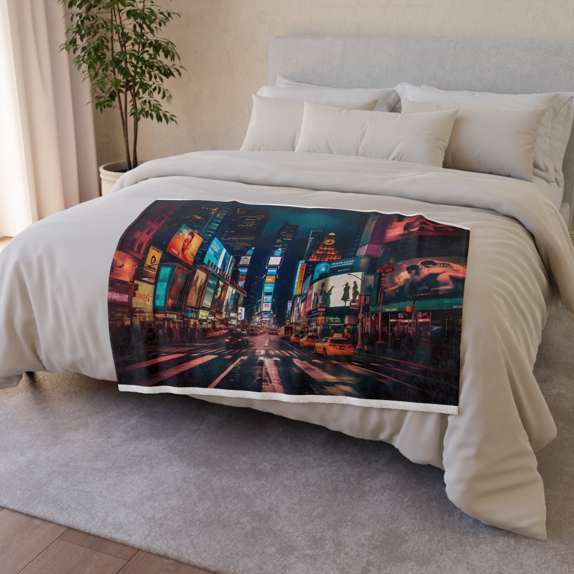 Immerse yourself in the electric energy of Kimpton Hotel Palomar Phoenix Cityscape with this stunning blanket featuring a mesmerizing nocturnal cityscape. The vivid lights and iconic skyline of Phoenix come to life