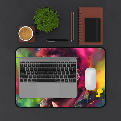 Neon Chris Pratt Desk Mat - Vibrant watercolor design to brighten up your workspace with personality