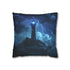 Radio Tower Channeling Lightning Storm — 40×40 Cushion Cover — Front 40×40 cm Square Cushion View