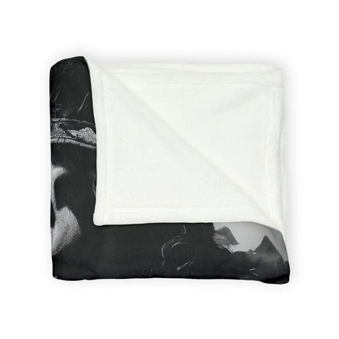 Tribal Warrior Made of Smoke — Plush Fleece Throw Blanket — Product Detail View 5