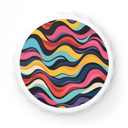 Retro Waves Pattern Bottle Opener