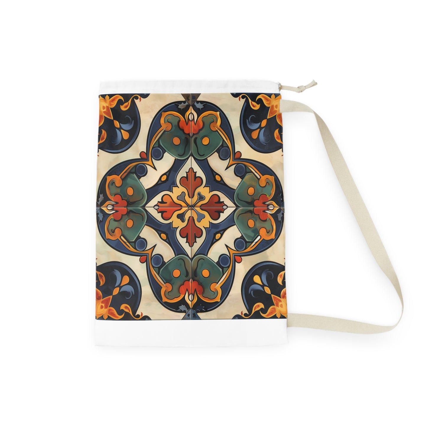 Stylish Tile Print Laundry Bag for Artisan Tiles Pattern - Durable and Functional Solution for Laundry Organization in Any Home