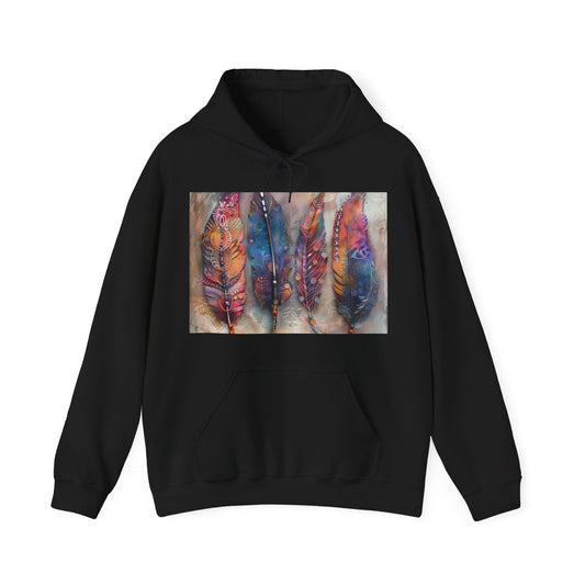 Spirit of Freedom: A Bohemian Feathers Hoodie | Hoodies | DTG, Hoodies, Men's Clothing, Regular fit, Unisex, Women's Clothing | Prints with Passion