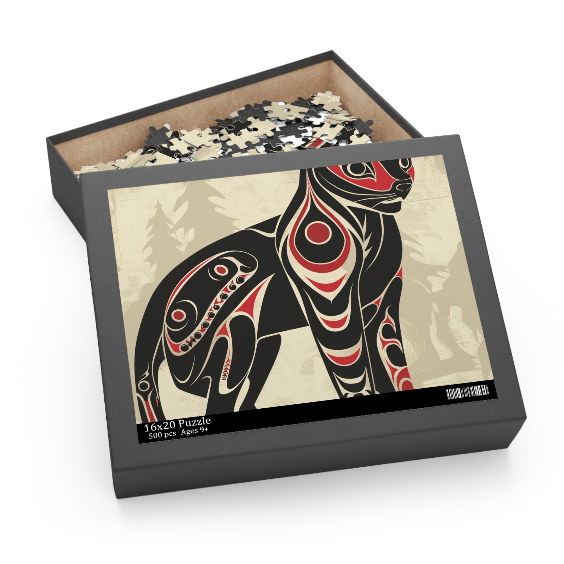 Intricate Tribal Animal Totem Jigsaw Puzzle with Stunning Artwork Celebrating Nature and Traditions