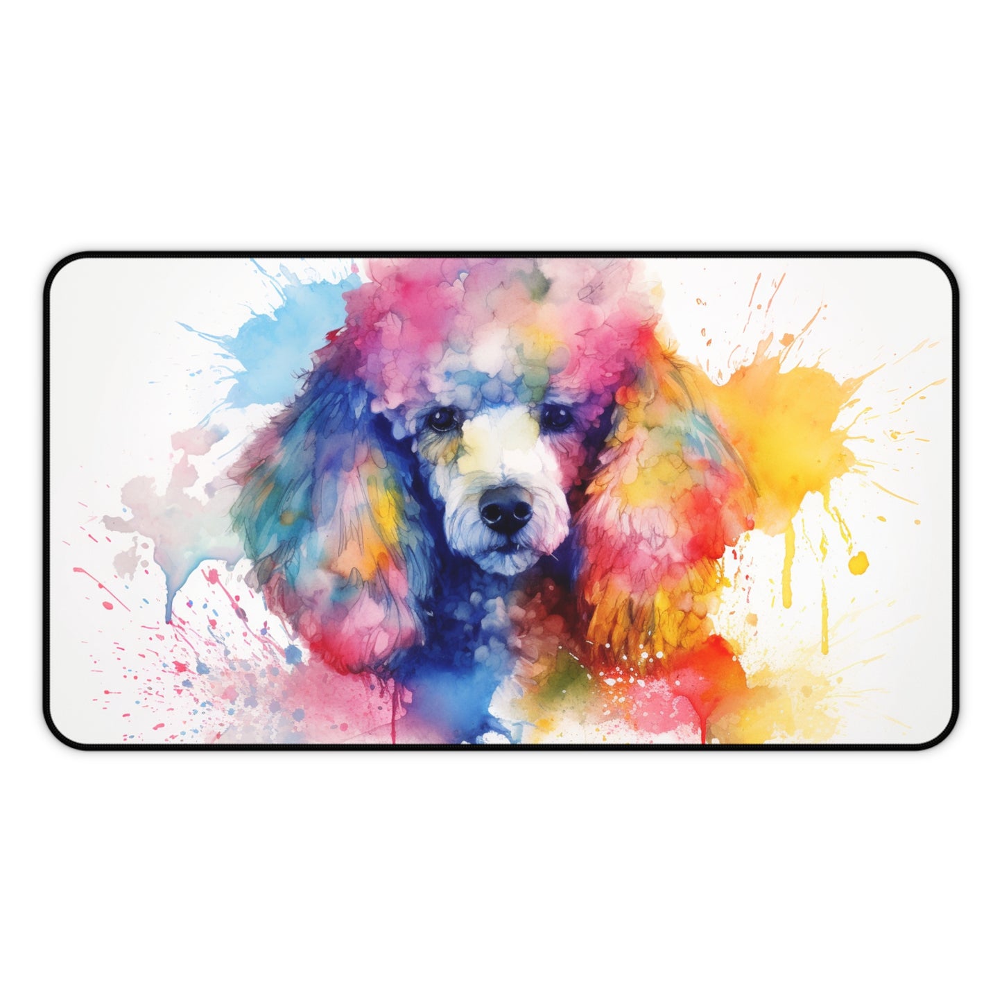 "Whimsical Poodle Paradise Desk Mat - Cute and Protective Workspace Accessory"