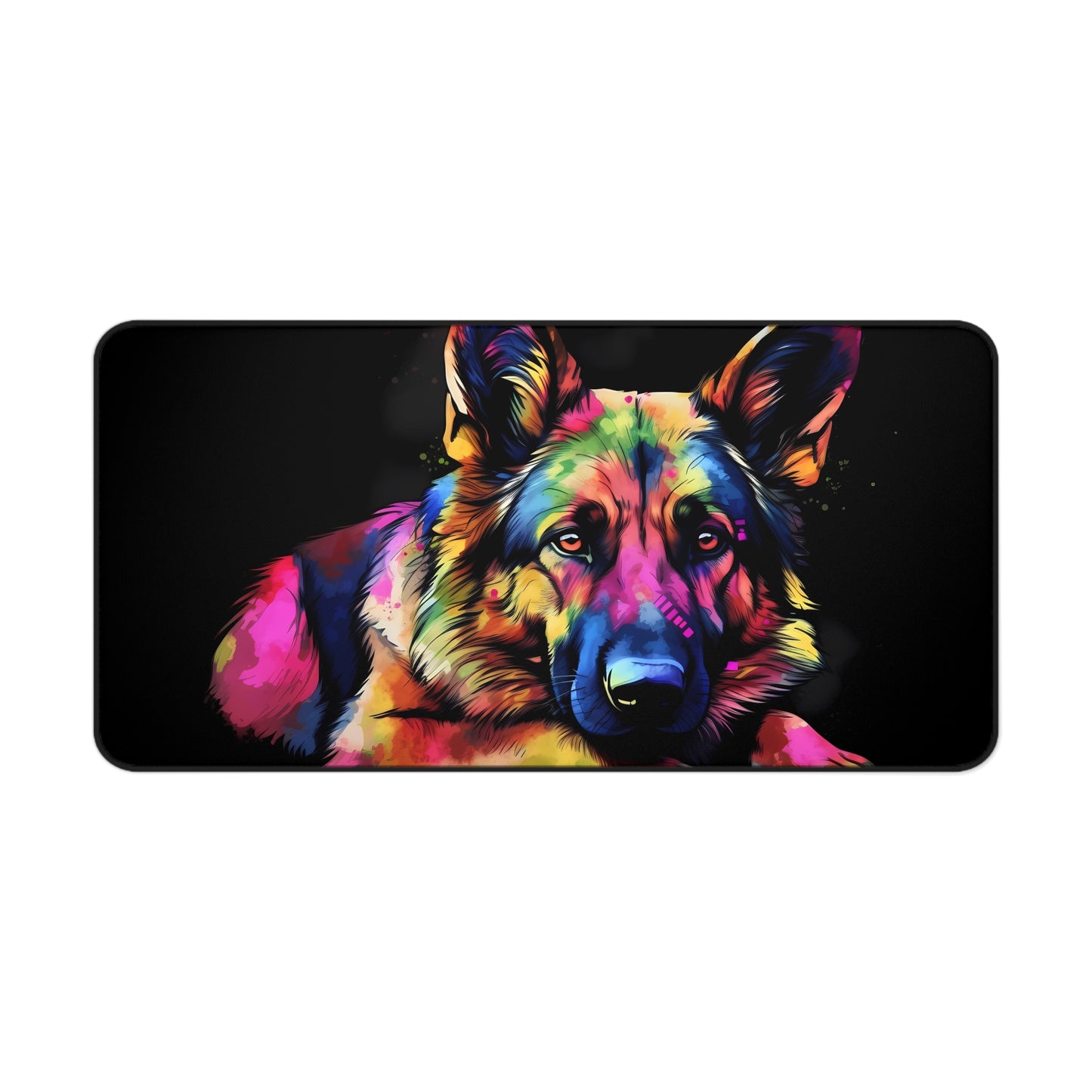 "Adorable German Shepherd desk mat - stylish and protective workspace accessory"