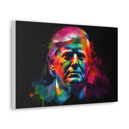 Trump Neon Watercolor Canvas Print