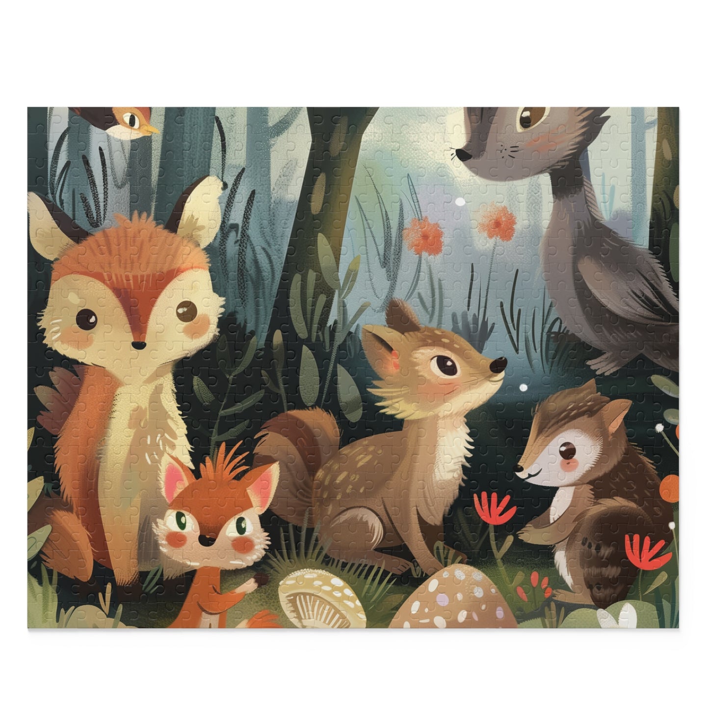 Enchanted Forest Friends Puzzle - Delightful woodland creatures in natural habitat jigsaw puzzle