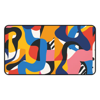 "Abstract Bold Bright Desk Mat - Modern seamless pattern for stylish workspace protection"