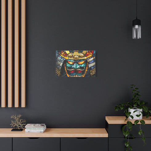 Stained Glass Samurai Mask — Canvas Wall Art — Product Detail View 5