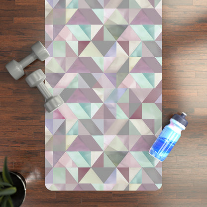 Pastel Geometrics Rubber Yoga Mat: Fun and Functional Design