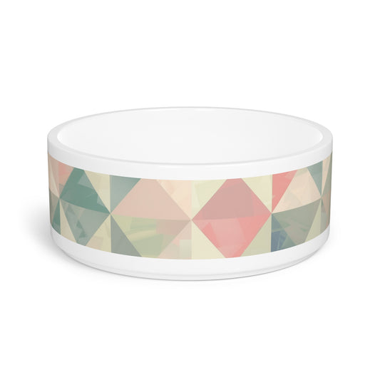 Pastel Geometrics Pet Bowl: Chic & Stylish Design