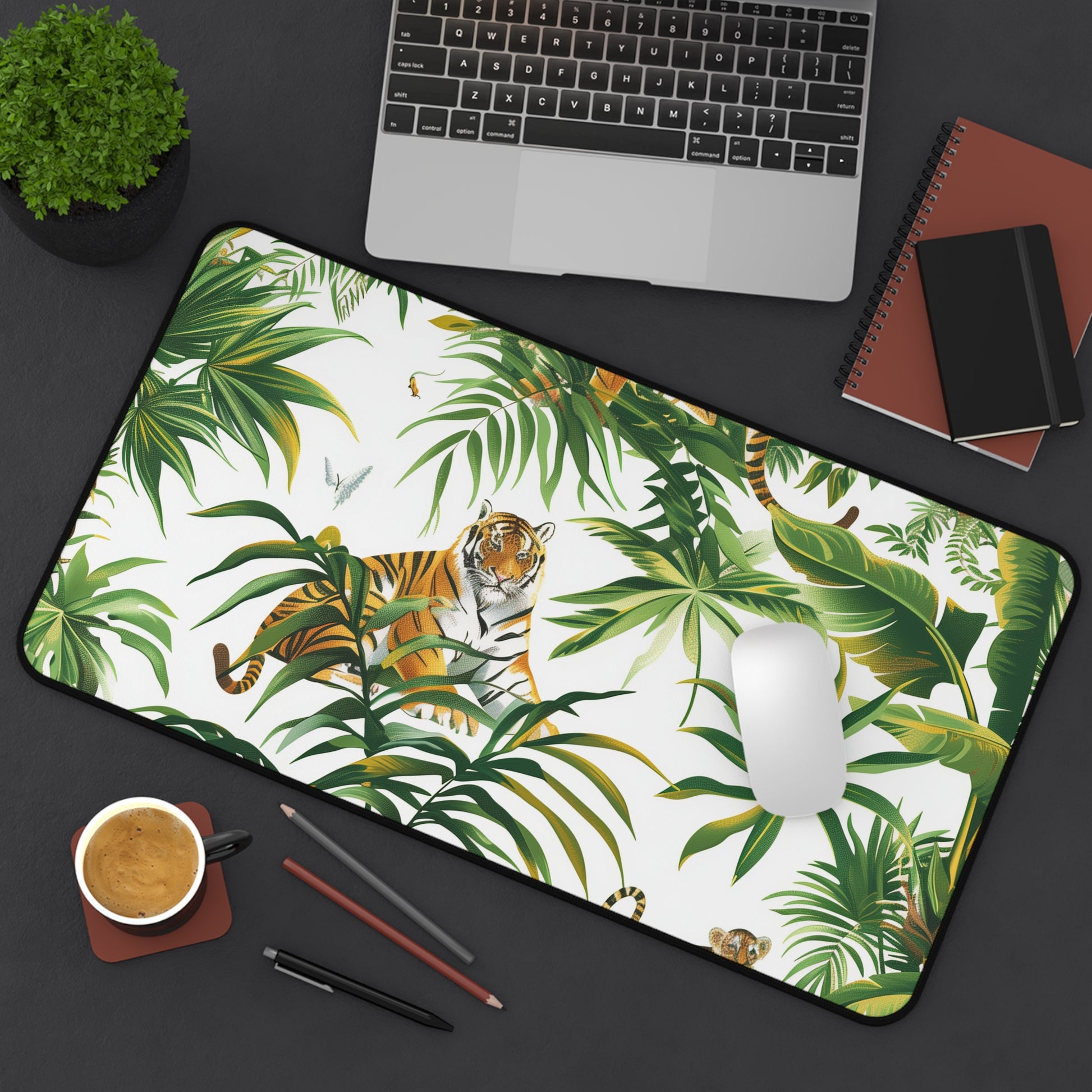 "Safari Tiger Desk Mat - Transform Your Workspace with Majestic Tiger Pattern for Adventure and Style"