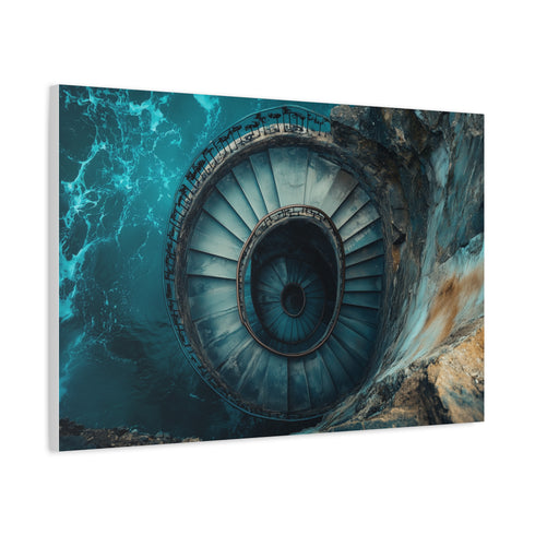 Spiral Staircase into Deep Ocean Trench — Canvas Wall Art — Product Detail View 6