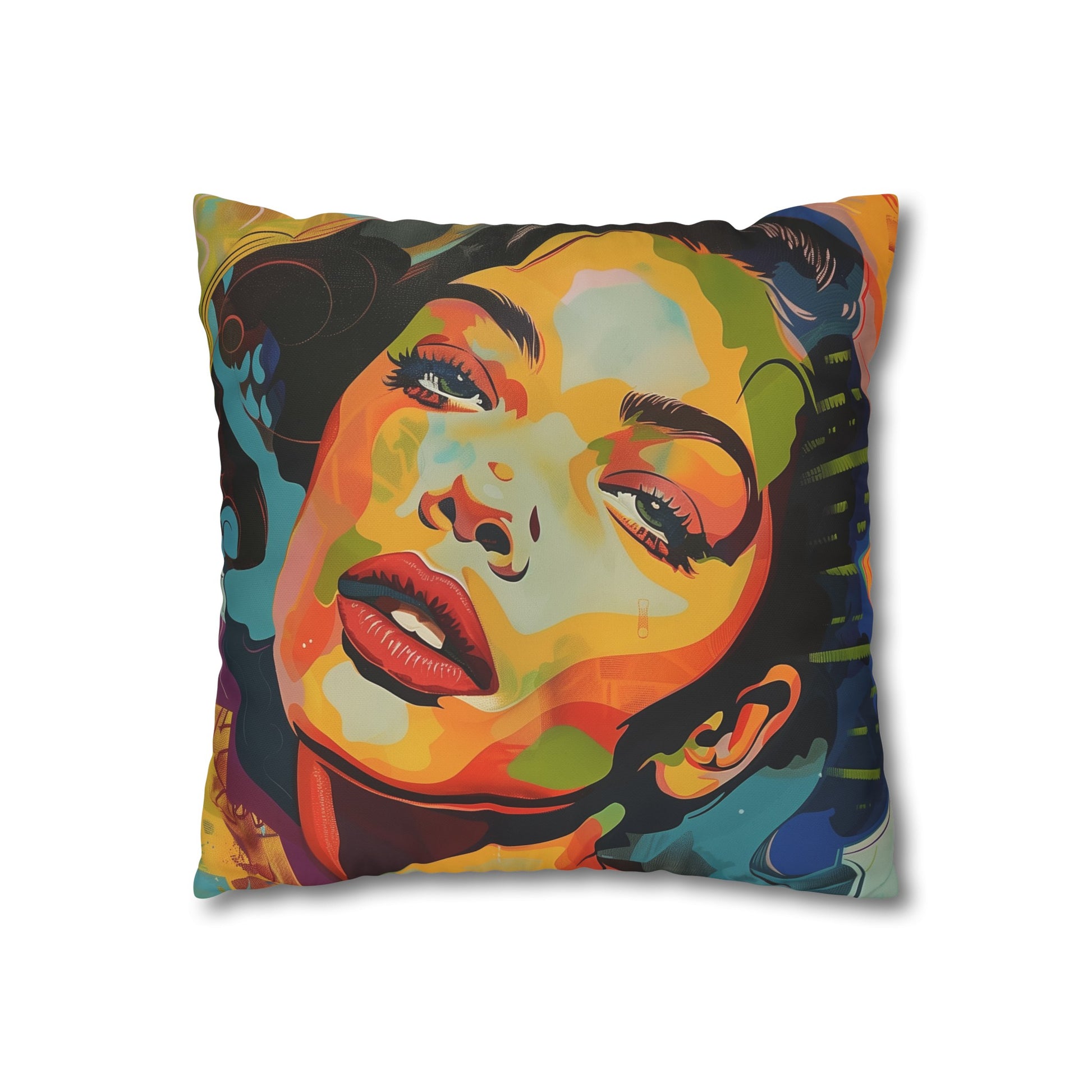 "Vibrant pop art pillowcase with bold portrait design | High-quality material, comfortable and stylish | Perfect for all seasons, great gift - BenCPrints"