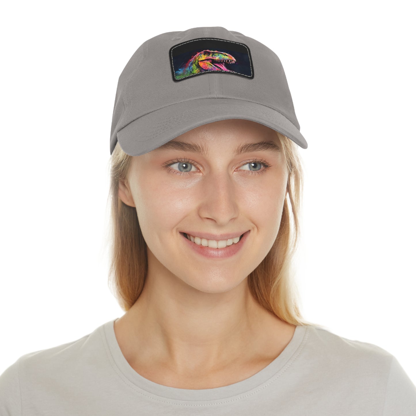 Dino Dreams Watercolor Neon Baseball Cap