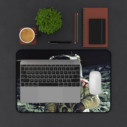 "Spaceman Adventure Desk Mat - Transform your workspace into a galaxy with this unique design, perfect for sparking creativity and inspiration in your daily tasks."