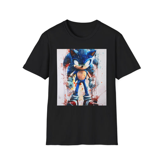 Gotta Go Fast: A Sonic Watercolor on Your Chest | T-Shirt | DTG, Hoodies, Men's Clothing, Regular fit, Unisex, Women's Clothing | Prints with Passion