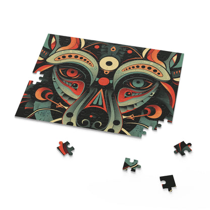 Intricate Tribal Animal Totem Jigsaw Puzzle for Self-Discovery and Nature Connection