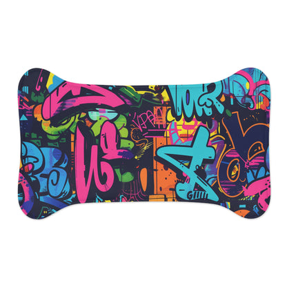 Neon Graffiti Pet Feeding Mat