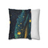 Space Whale with Lantern Eyes — 40×40 Cushion Cover — Sofa & Living Room Lifestyle View