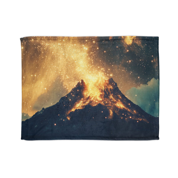 Inverted Volcano Raining Stardust — Plush Fleece Throw Blanket — Full Flat Artwork View