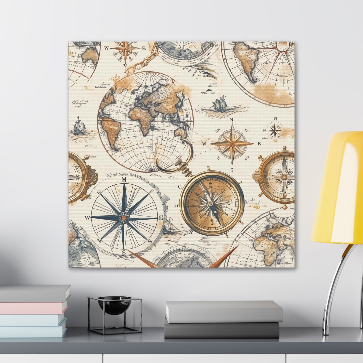 Vintage Maps Seamless Canvas Print