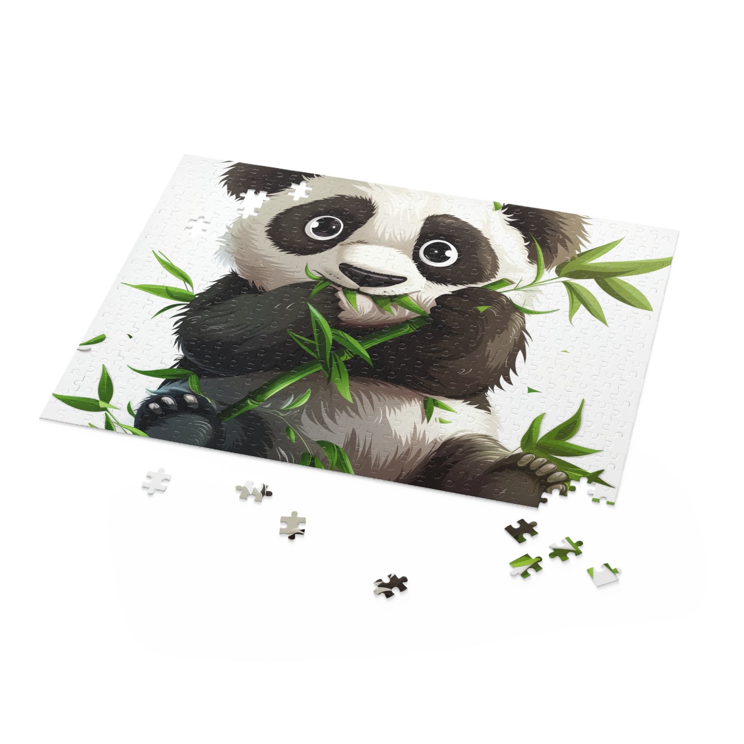 Adorable Panda Bamboo Feast Jigsaw Puzzle - Fun animal-themed game for puzzle enthusiasts