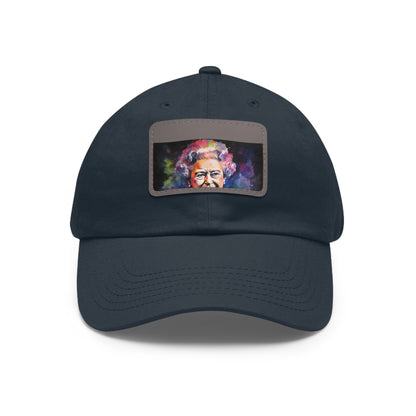 Regal Glow: Queen Elizabeth II Watercolor Neon Cap