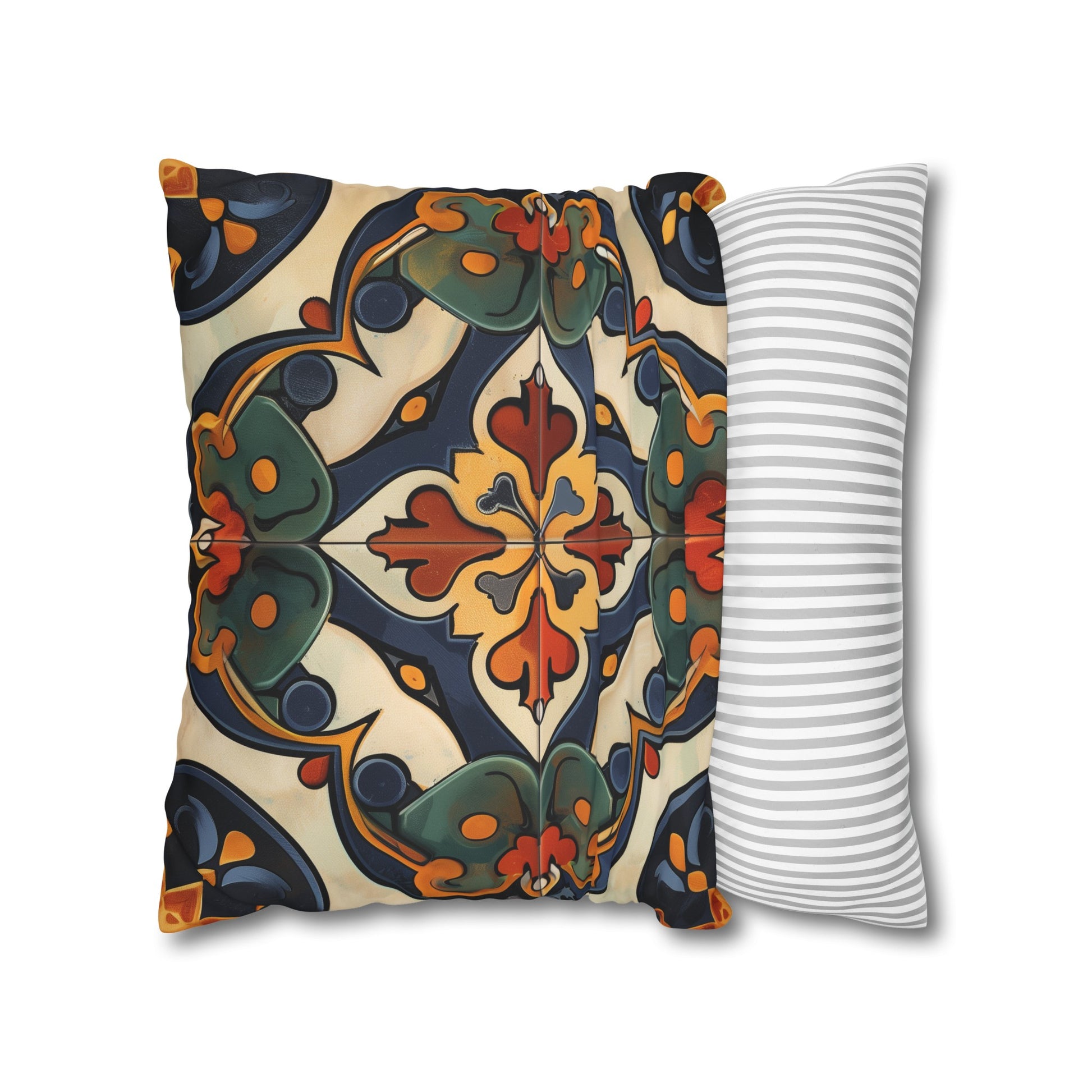 Luxurious Artisan Tiles Pillowcase - Seamless pattern, high-quality fabric for elegant sleep space décor.