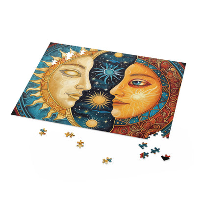 Sun and Moon Mandala Puzzle - Intricately Designed Jigsaw for Relaxing & Unwinding