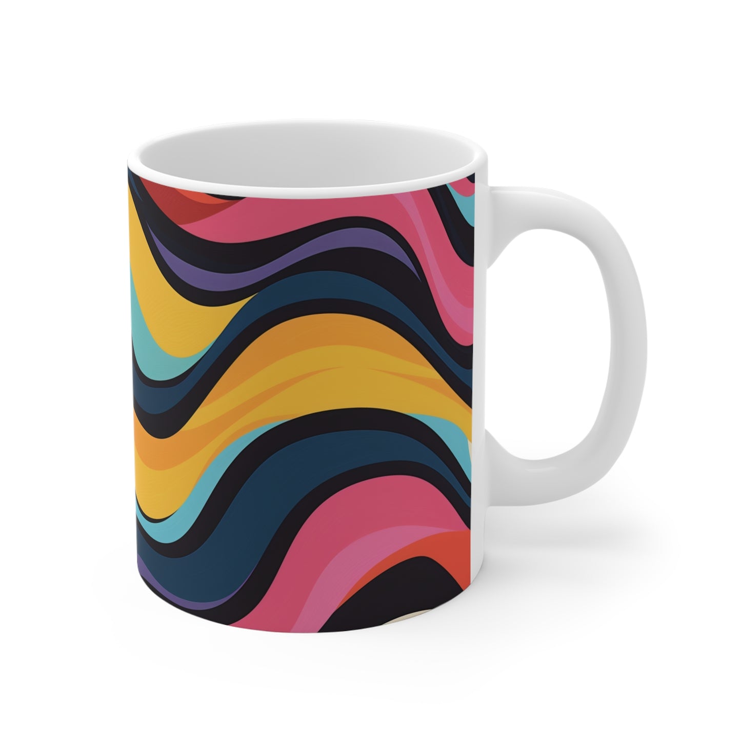 Retro Waves Vibrant Coffee Mug