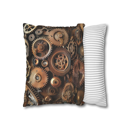 "Steampunk Clockwork Dreams Pillowcase - Victorian Futurism Design, High-Quality Material, Perfect for All Seasons"