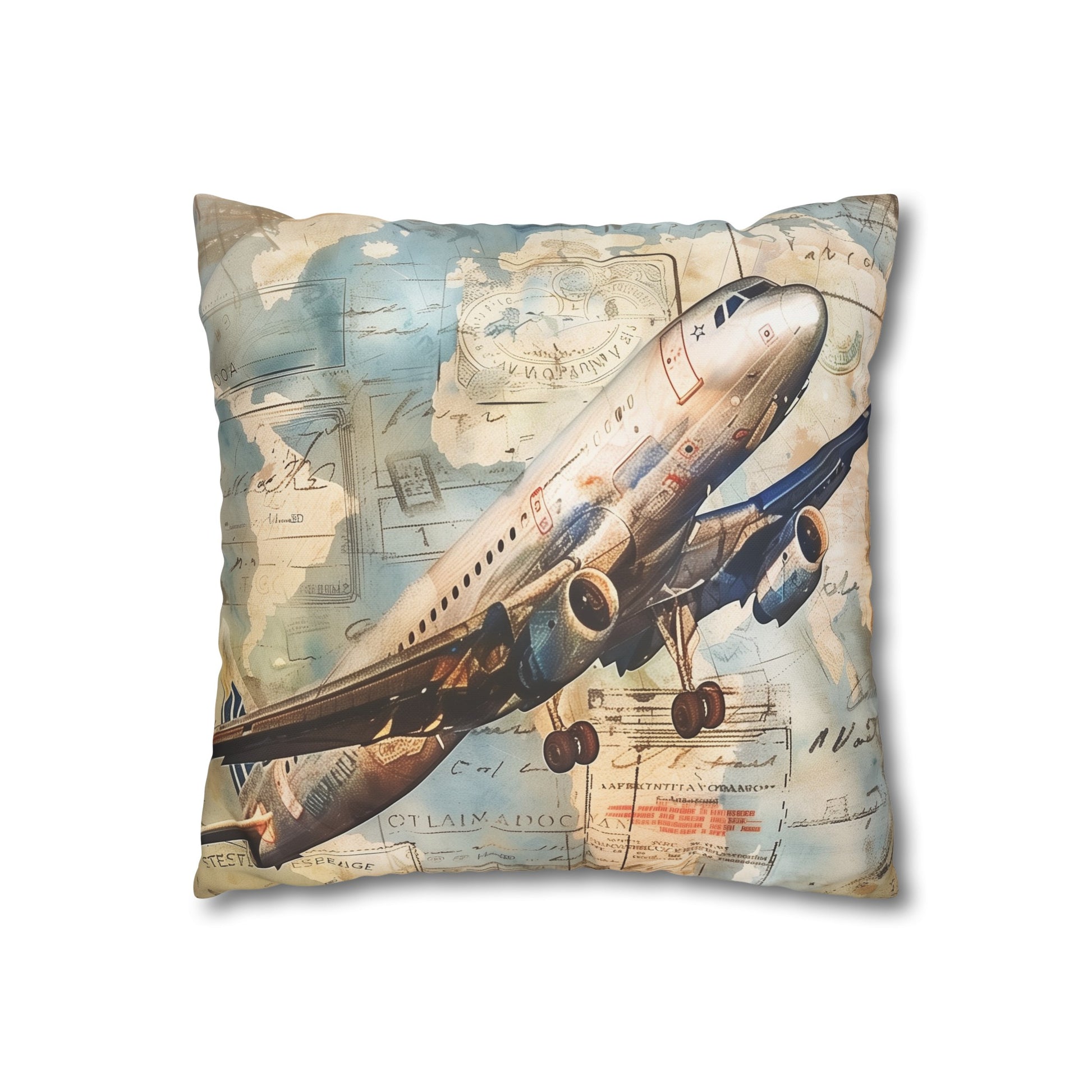 "Vintage airplane pillowcase for adventurous dreams, high-quality and stylish, perfect for all seasons, makes a great gift - Flight of Fancy Pillowcase"