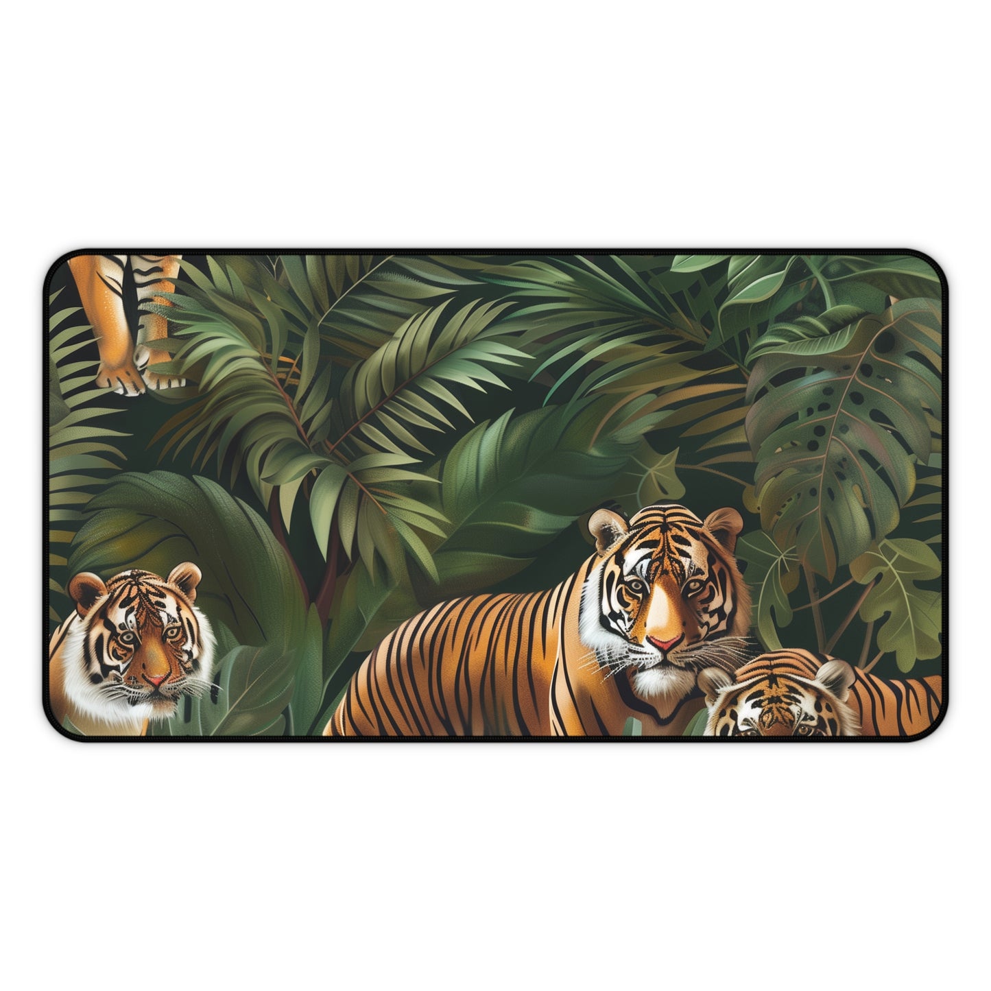 "Jungle Safari Tiger Desk Mat - Inspire with a wild adventure, jungle pattern and majestic tigers for an organized workspace"