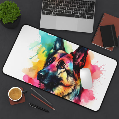 "Adorable German Shepherd Desk Mat - Playful design to brighten up your workspace"