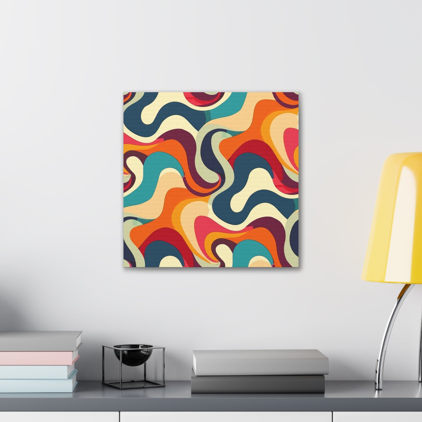 Vibrant Retro Waves Canvas Print