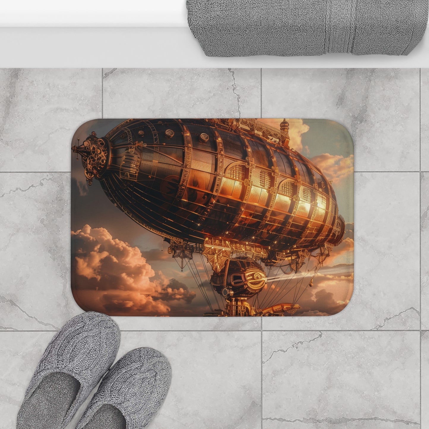 Steampunk Skyfarer Bath Mat | Bath Mats | Bath, Bathroom, Home & Living, Indoor, Sublimation | Prints with Passion