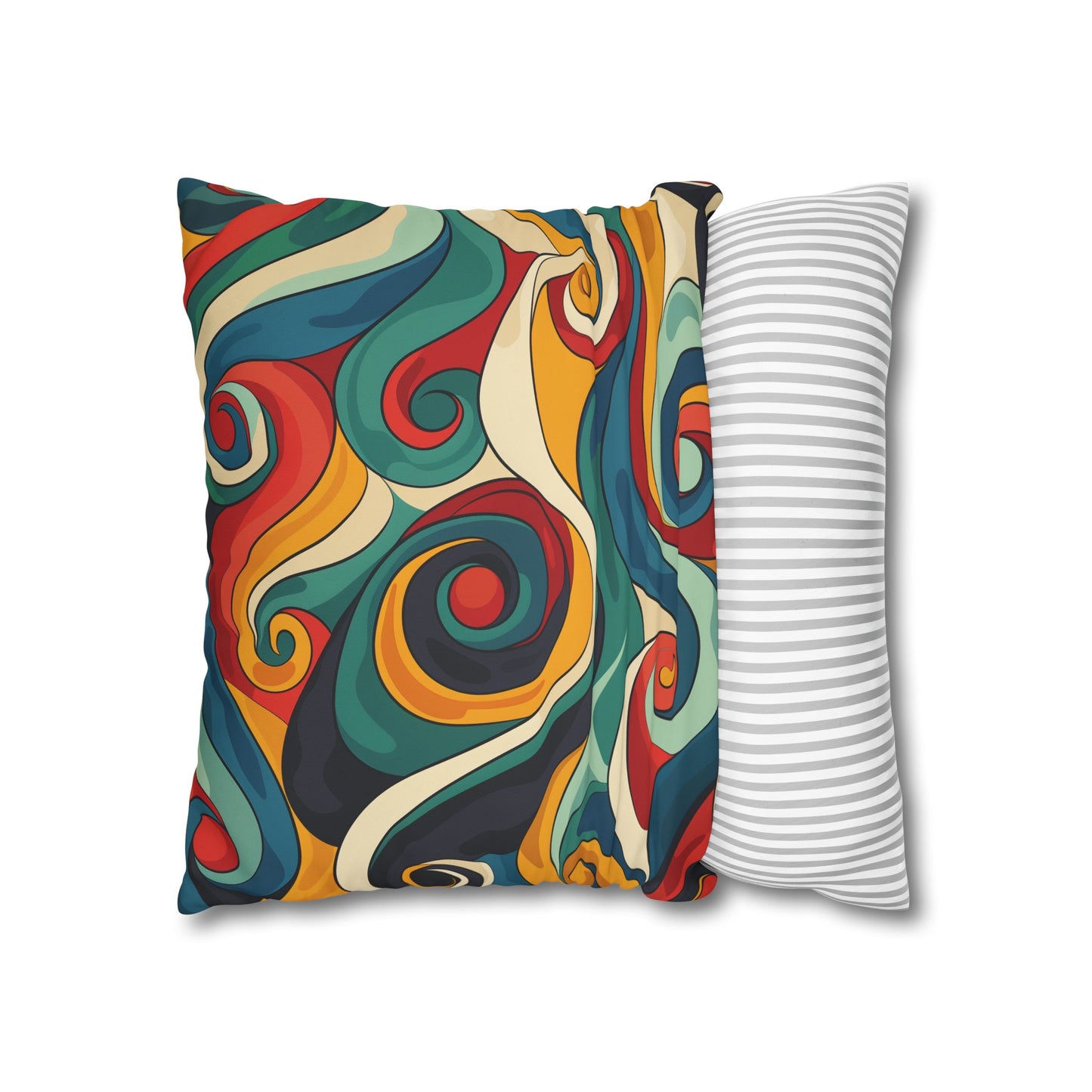 "Vintage Vibes Pillowcase with Retro Waves Seamless Pattern for Chic Bedroom Decor"