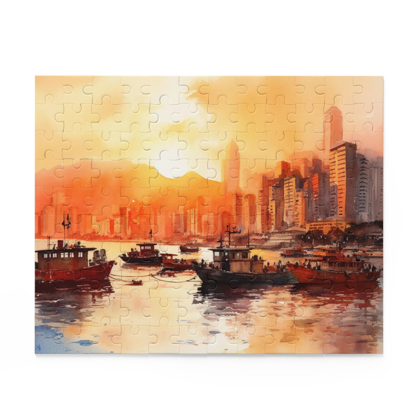 "Discover Hong Kong skyline jigsaw puzzle for beginners and experts"